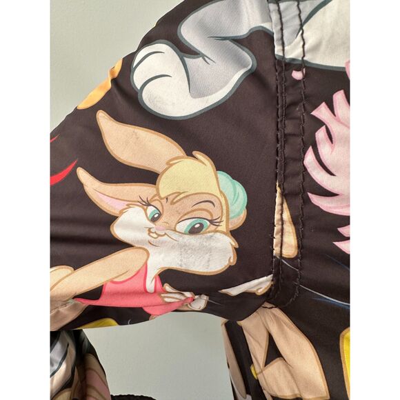 Members Only Looney Tunes Reversible Black Trucker Jacket Black Size Small - Picture 8 of 16